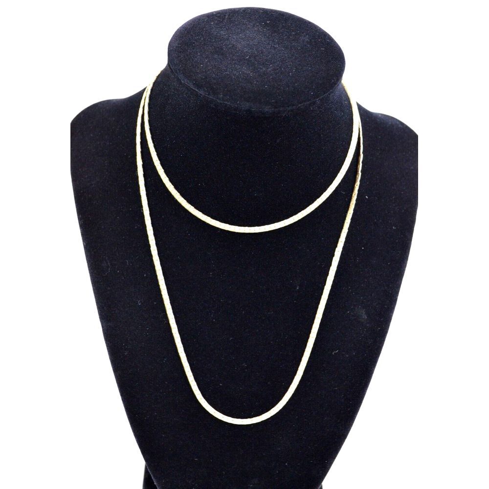 Vintage Gold Tone Textured C Link Chain Necklace 30"
